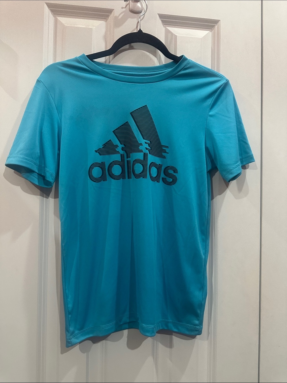 adidas Teal Short Sleeve Logo Performance Tee size 10/12